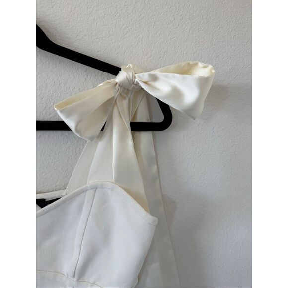 NWOT BCBGMAXAZRIA Ribbon Cream Bustier Top, size: XS/S - Picture 7 of 8